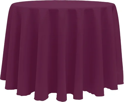 Miniatura 32 de ULTIMATE TEXTILE Mantel redondo de lino de poliéster de 120 pulgadas, color rosa neón