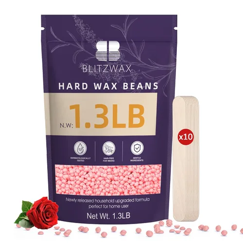 Miniatura 16 de BLITZWAX Cuentas de cera dura para depilación de 1 libra de cera sensible para bikini, axilas, espalda y pecho, cera de recambio grande para mujeres