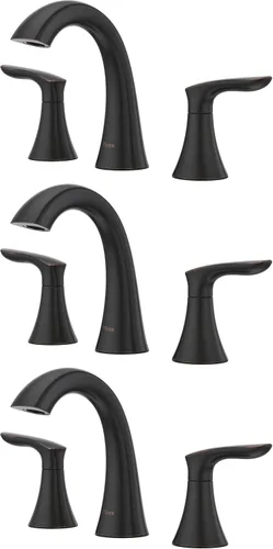 Miniatura 8 de Pfister Weller LG49WR0K - Grifo para lavabo de baño, 8 pulgadas de ancho, 2 asas, 3 agujeros, acabado de níquel cepillado, LG49WR0K