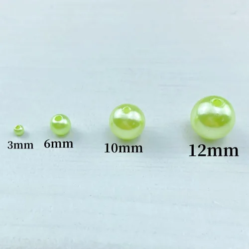 Miniatura 3 de 100 cuentas de perlas para manualidades, perlas de resina de 0.47 pulgadas para hacer joyas, cuentas redondas a granel con agujero para collares