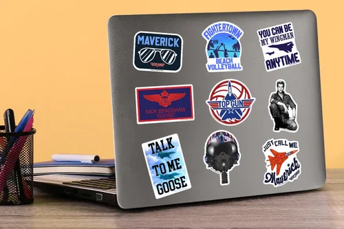 Miniatura 5 de Top Gun - Paquete variado de 50 calcomanías de vinilo troqueladas, aviación militar y aviones de combate para laptop, botella de agua, álbumes