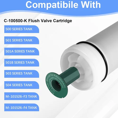 Miniatura 5 de Paquete de 2 cartuchos de válvula de descarga C-100500-K, para cartuchos 500, 501, 501A, 501B, 503, 504, 503/504, cartucho compatible con tanque