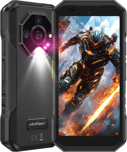Ulefone Armor X32 - Teléfono resistente desbloqueado, 12 GB + 128 GB MTK Helio G91, visión nocturna de 48 MP/20 MP, 5500 mAh, pantalla Corning Negro