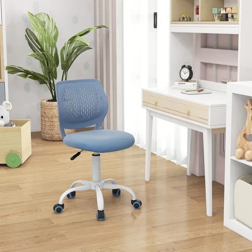 Miniatura 8 de Giantex Silla de escritorio moderna para niños, silla de estudio sin brazos con altura ajustable, silla de oficina ergonómica con ruedas, silla