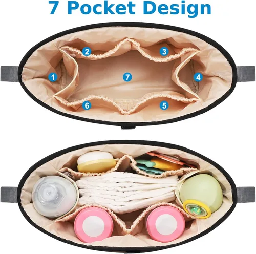 Miniatura 5 de Accmor Organizador universal para cochecito, bolsa de cochecito, organizador de cochecito, accesorios para cochecito Uppababy, Baby Jogger, Nuna