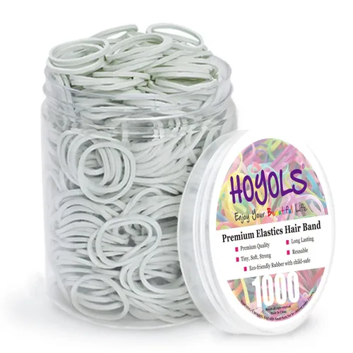 Miniatura 8 de HOYOLS Bandas de goma negras pequeñas de 1/2 pulgada para ligas para el cabello, elásticas, mini trenzas para bebés, niñas, bebés, niños, cabello