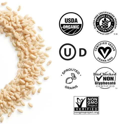 Miniatura 3 de One Degree Organics - Cereal de arroz integral germinado, sin glifosato, sin gluten, USDA orgánico, sin OMG, grano entero, cobertura de yogur