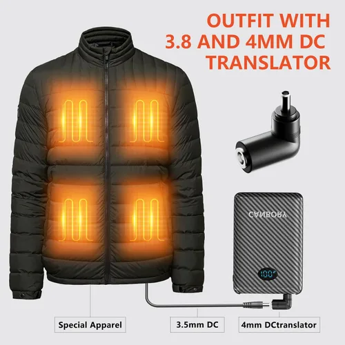 Miniatura 2 de Paquete de 2 baterías de 5 V 2A/3 A para chaleco calentado, batería externa de 12000 mAh para ropa calentada con pantalla LED con puerto de 7.4 V CC
