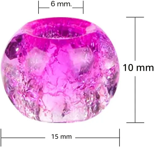 Miniatura 5 de 120 Piezas de Cuentas Europeas Surtidas para Manualidades Agujero Grande Cuentas Espaciadoras Lampwork Cuentas Europeas Coloridas para Collar Flor