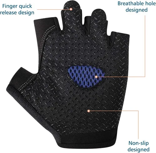 Miniatura 4 de Accmor Guantes de ciclismo para hombres y mujeres, guantes de ciclismo de medio dedo, guantes de bicicleta de carretera MTB, guantes antideslizantes