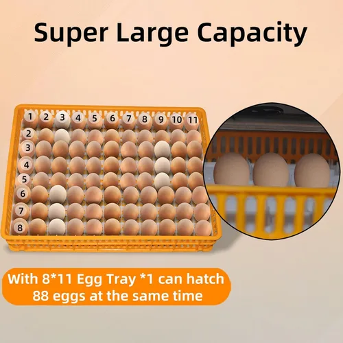 Miniatura 4 de XKV Incubadora grande de 88 huevos con giro automático de huevos, control de temperatura y control de humedad, huevos para incubar, pollo, patos