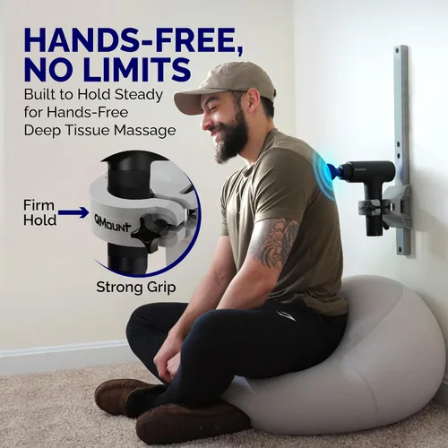 Miniatura 6 de Soporte para pistola de masaje y soporte de pared, manos libres para recuperación muscular de cuerpo completo, soporte de montaje en pared