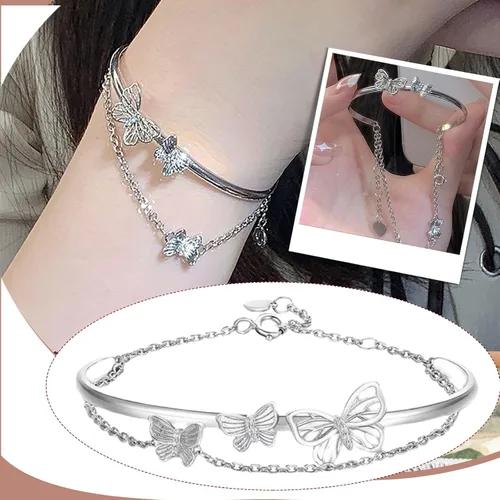 Miniatura 2 de Pulsera de mariposa abierta para mujer color plateado acero inoxidable plateado talla única