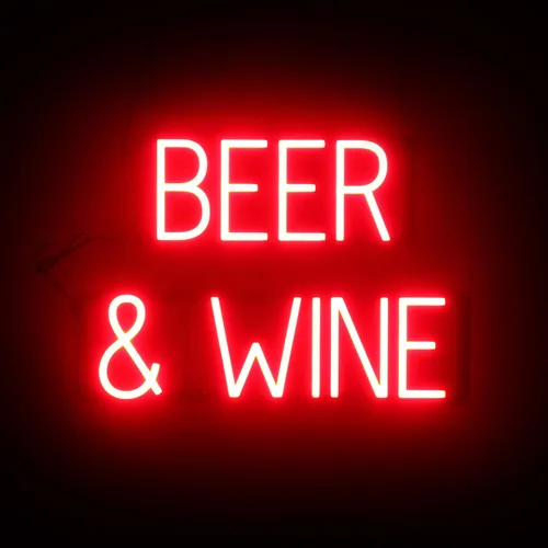 Miniatura 41 de SpellBrite Letrero de cerveza y vino Letrero de cerveza y vino neón, luz LED verde 22.0 x 15.0 pulgadas