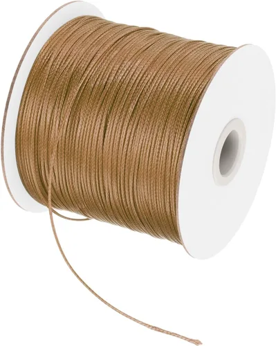 Miniatura 150 de MECCANIXITY Cordón encerado de poliéster encerado de 0.020 in, cuerda de cera de 175 yardas para hacer pulseras, collares, cuentas, joyería y Negro