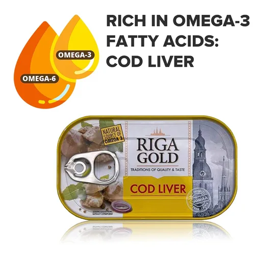 Miniatura 7 de Riga Gold Hígado de bacalao en aceite propio 4.27 oz/ 121g de Islandia (paquete 6)