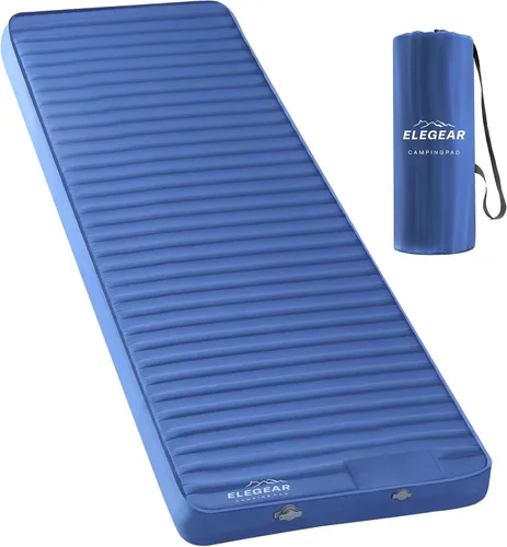 Miniatura 15 de Elegear - Almohadilla de dormir de aire y espuma para acampar, almohadilla de colchón de camping HexaFoam con bomba de pie incorporada, almohadilla
