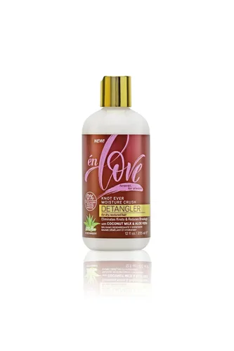 Knot Ever Moisture Crush Detangler para cabello rizado y enrollado, aloe vera primero + leche de coco, prechampú, deslizamiento instantáneo para