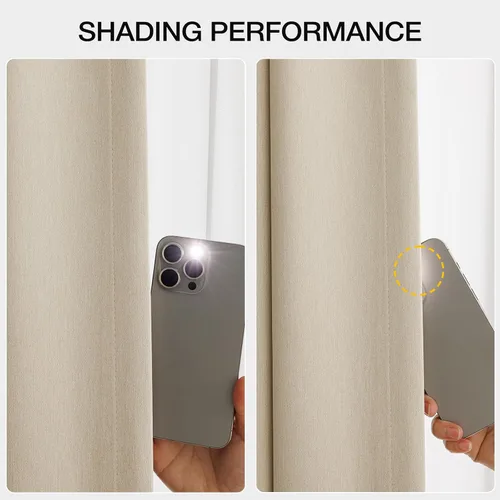 Miniatura 4 de Anmao Cortinas opacas gruesas con textura pesada para sala de estar de 108 pulgadas de largo, juego de 2 paneles con ojales para oscurecer