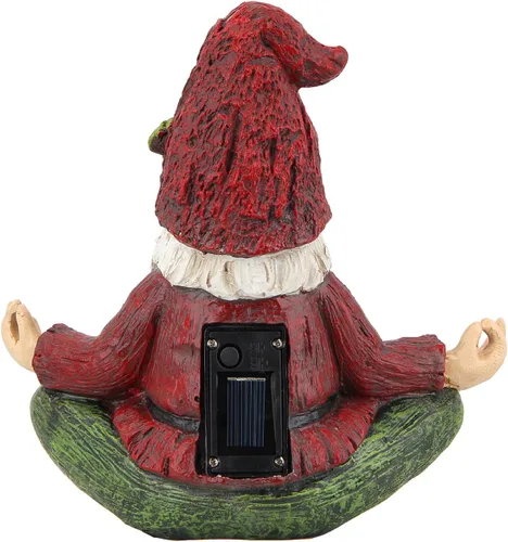 Miniatura 7 de Smadeer Estatua de gnomo de yoga de jardín, figura de gnomos al aire libre con luces solares, Knome en postura de yoga para decoración de jardín