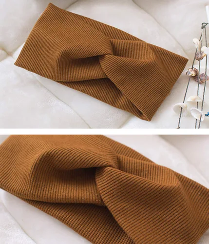 Miniatura 7 de Huachi Diademas turbantes para mujer, bandas anchas para la cabeza, moda de otoño, bandas elásticas gruesas y bohemias antideslizantes para niñas