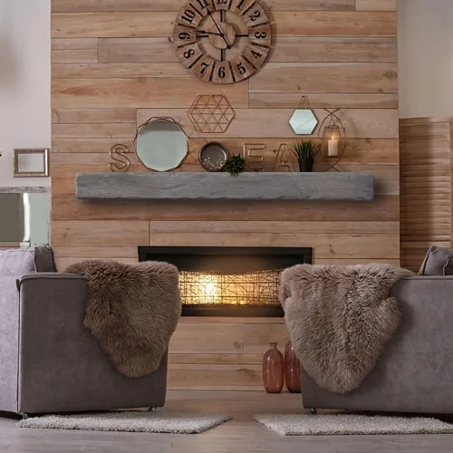 Miniatura 2 de Rustic Floating Fireplace Mantel (Pick your size and color)
