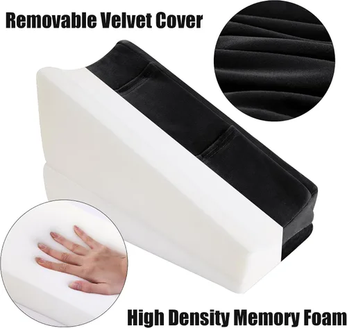 Miniatura 4 de BALAPET Almohada de elevación de brazo ajustable 2 en 1 con bolsillos, cojín ergonómico de cuña para apoyo poscirugía, almohada de refuerzo