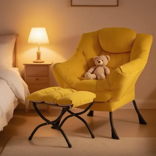 Miniatura 8 de Tiita - Silla perezosa con otomana, moderna y grande, sillón de descanso de acento de ocio, silla de sofá de lectura cómoda con reposapiés