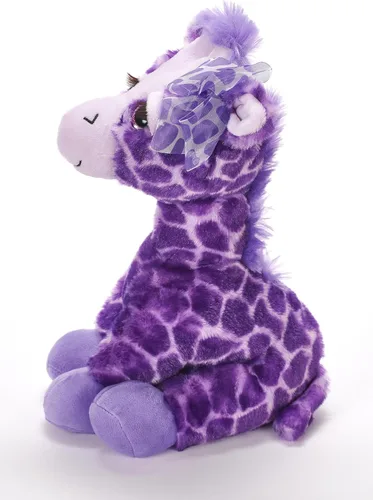 Miniatura 3 de The Petting Zoo Peluche de jirafa morada, animales del zoológico de Lash'z, juguete de peluche de jirafa de 12 pulgadas