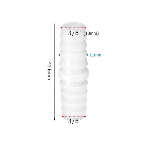 Miniatura 2 de Quickun Accesorios de Manguera de Púas de Plástico, 3/8" x 3/8" Accesorio de Unión de Empalme y Reparador de Púas (Paquete de 5)