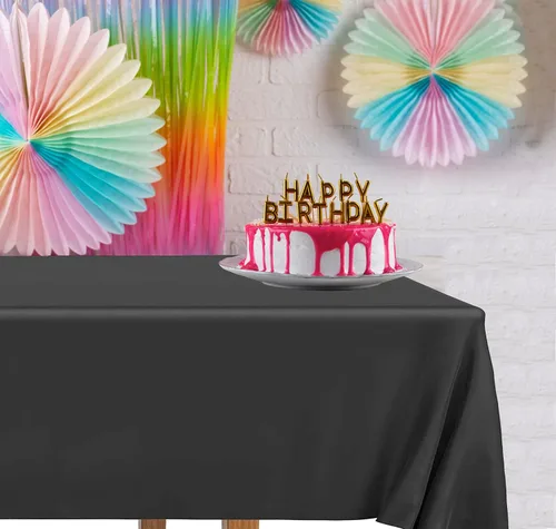 Miniatura 4 de DecorRack 2 Manteles rectangulares de plástico libres de BPA, 54 x 108 pulgadas, mantel de mesa para comedor, mantel rectangular para fiestas