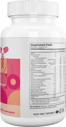 Miniatura 2 de Delicious Kids Multivitamínico, 180 masticables vegetarianos – Suplemento completo para niños con vitaminas y minerales esenciales – Vitamina A, B