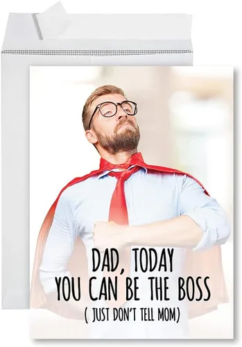 Miniatura 10 de Andaz Press Tarjeta divertida jumbo para el día del padre de 8.5 x 11 pulgadas con sobre, variedad de bromas de papá, regalo del día del padre