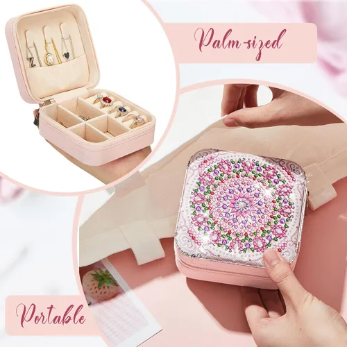 Miniatura 5 de Hinly 2 Piezas Caja de Almacenamiento Portátil para Pintura de Diamantes, Organizador de Joyería de Arte DIY, Accesorios de Pintura de Diamantes