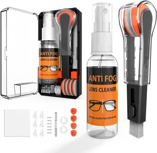 Limpiador de Gafas, Kit de Limpieza de Gafas 8 en 1 con Spray Limpiador de Anteojos Antivaho de 24H | Herramienta Portátil de Limpieza de Gafas |