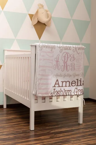 Miniatura 13 de Mantas con nombre personalizadas para bebés, niños y adultos. Manta con nombre personalizado del nombre del bebé. Manta con nombre personalizada