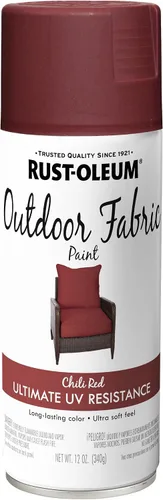 Rust-Oleum Pintura en aerosol para tela para exteriores, 12 onzas, rojo chile (paquete de 1)