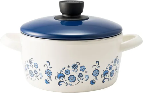Miniatura 10 de Fuji - Patrón de reimpresión esmaltado de los años 70, Showa Retro, esmalte, olla con una sola mano, bandeja para leche, 5.5 pulgadas (5.5 in)