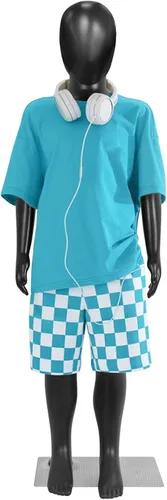 Miniatura 6 de Maniquí infantil, maniquíes para niños de cuerpo completo de 43.3 pulgadas, maniquíes de forma de vestido negro para niños, exhibición realista