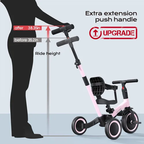Miniatura 5 de newyoo Triciclo para niños pequeños, bicicleta para niños, regalos de cumpleaños y juguetes para niños y niñas de 1 a 3 años, triciclo con asa