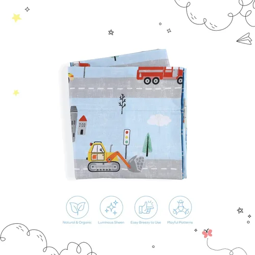 Miniatura 4 de Boston Linen Co. - Funda de almohada de suelo para niños, funda de cama Roadster Roar tumbona para niños y tumbona de almohada para lectura, tiempo