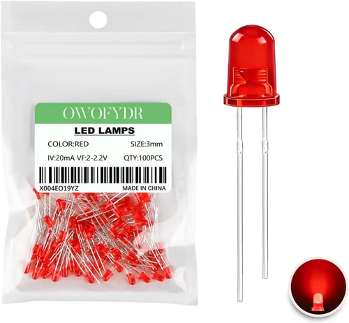 Miniatura 30 de 100 lámpara LED de diodo de luz blanca cálida de 5mm (Lente Transparente Redonda DC 3V 20mA) Bombilla de iluminación, componente electrónico, luz