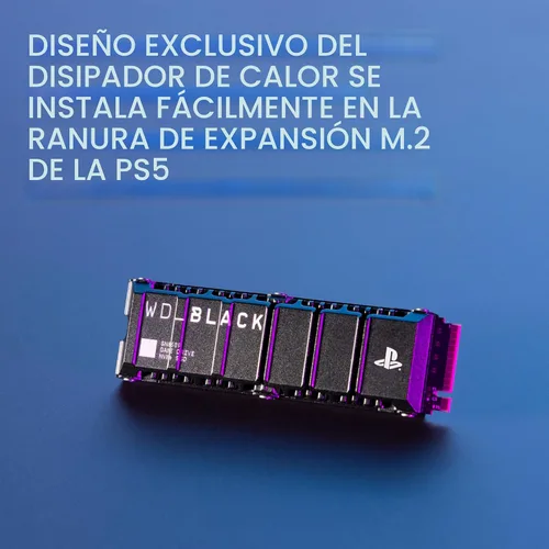 Miniatura 3 de WD_BLACK 1TB SN850P NVMe M.2 SSD con licencia oficial de expansión de almacenamiento para consolas PS5, hasta 7,300 MB/s, con disipador térmico