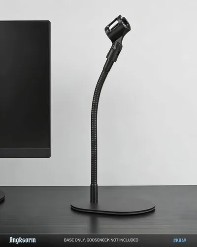 Miniatura 7 de Base universal para micrófono, soporte de escritorio elíptico de metal resistente con rosca de 5/8"-27, adaptadores de 1/4" y 3/8", compatible