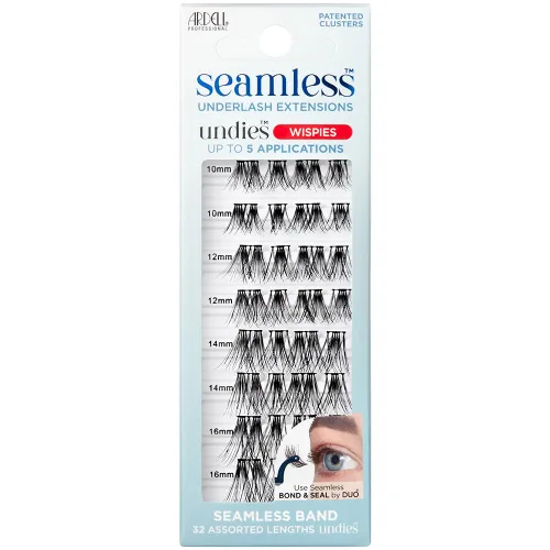 Kit de Recarga de Extensiones de Pestañas Sin Costuras Ardell, Wispies - 32 Longitudes de Racimo Surtidas, Racimos de Pestañas DIY Personalizables