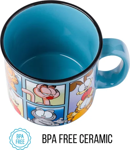 Miniatura 6 de Silver Buffalo - Taza de café de cerámica estilo cámper con Garfield, Odie, Arlene, Nermal y Jon, 20 onzas Personajes de Garfield