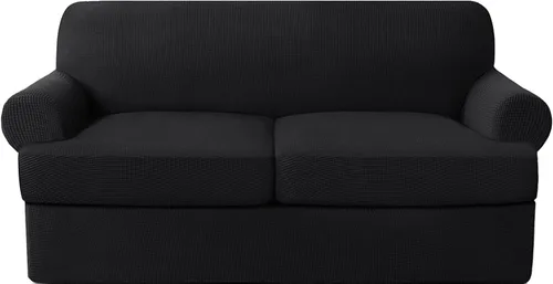 Miniatura 10 de Fundas elásticas para sofá de gama alta con fundas de cojín de asiento en T separadas, fundas de sofá jacquard de elastano, protector de muebles
