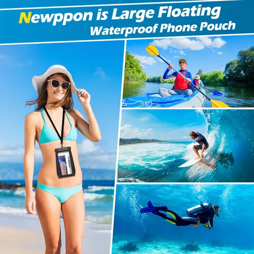 Miniatura 7 de Paquete de 4 bolsas flotantes impermeables para teléfono – Funda universal grande flotante a prueba de agua – Soporte flotante transparente