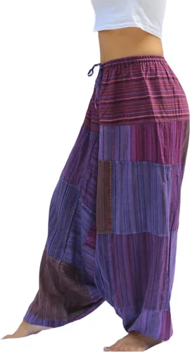 Miniatura 7 de PEACH PEBBLE Pantalones Harem 100% algodón, pantalones bohemios de yoga hippie