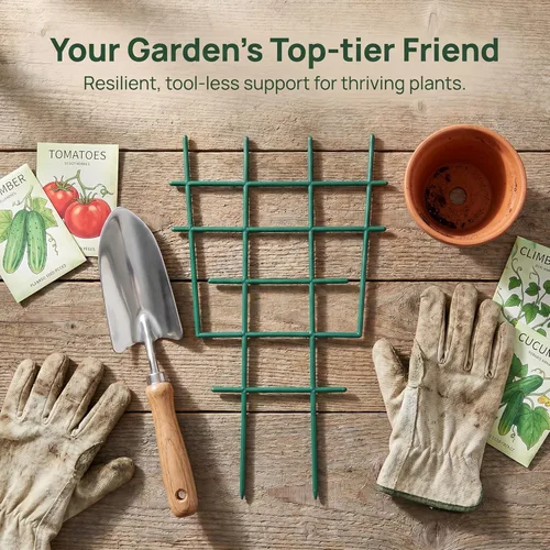 Miniatura 5 de DOITOOL Enrejado de plantas pequeñas, paquete de 5 mini soportes para plantas en macetas para enredaderas, enrejado de jardín de plástico, malla